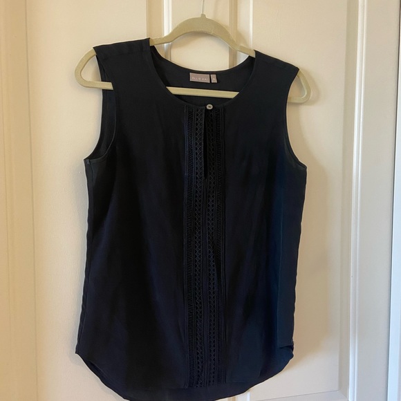 Ellie Kai Black Tank Top Button Up Blouse Size 6 - Picture 3 of 5